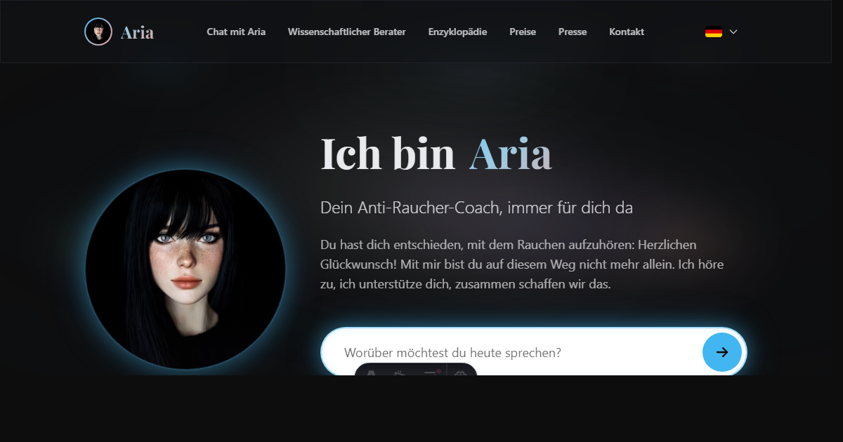 Aria-Startseite auf Deutsch