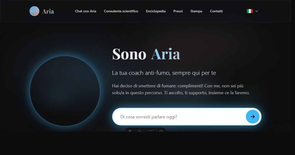 Pagina iniziale di Aria in italiano